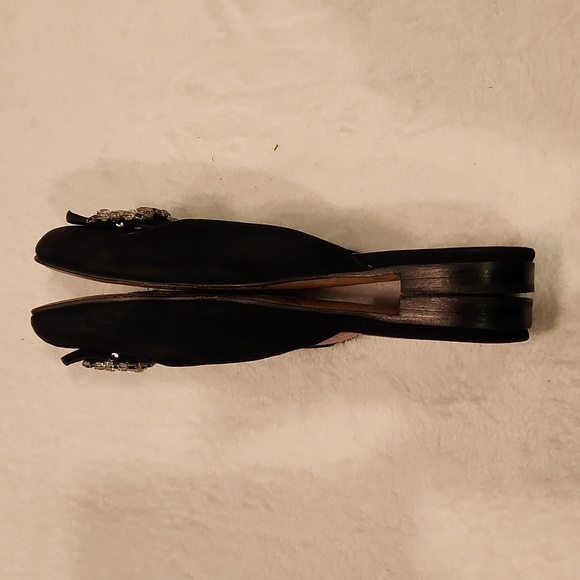 Mark & Steven Elise Black Suede/Rhinestone Buckle Sz 39 1/2 - Picture 4 of 8